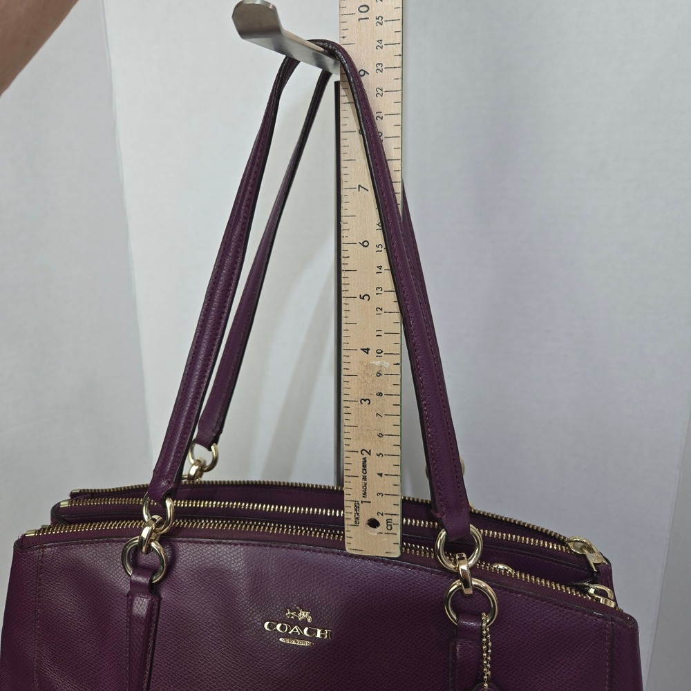 Coach Lillie Carryall Women Large Purple Leather Tote - Picture 5 of 14